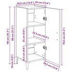 vidaXL Buffet Bois ancien 34 5 x 34 x 90 cm Bois d'ingénierie