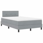 vidaXL Lit boxspring avec matelas Gris clair 120 x 190 cm tissu