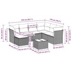 vidaXL Salon de jardin 8 Pièces avec coussins noir résine tressée