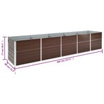 vidaXL Lit surélevé de jardin Acier galvanisé 400x80x77 cm Marron