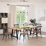 vidaXL Pieds de table à manger en forme de A  2 pièces  noir  100 x (72-73) cm  acier