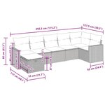 vidaXL Salon de jardin 7 Pièces avec coussins noir résine tressée