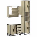vidaXL Ensemble de meubles de salle de bain 3 Pièces chêne sonoma