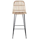 vidaXL Tabouret de bar 2 Pièces Naturel 44 x 55 x 109 cm Rattan et Acier