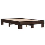 vidaXL Cadre de lit chêne marron 120x190 cm bois d'ingénierie et métal
