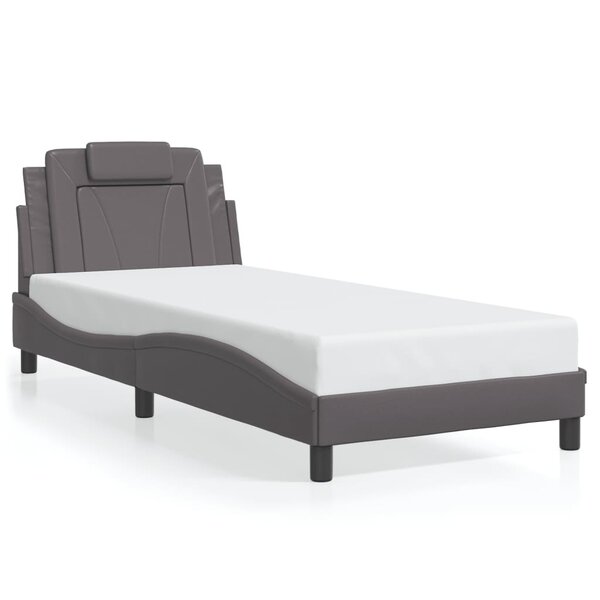vidaXL Cadre de lit Viana sans matelas gris 90x200 cm similicuir