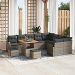 vidaXL Ensemble de canapé de jardin 12 Pièces Gris Poly rotin