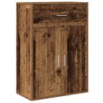 vidaXL Buffet avec tiroir Vieux bois 79 x 38 x 80 cm Bois d'ingénierie