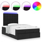 vidaXL Cadre de lit ottoman avec matelas noir 120x200cm tissu