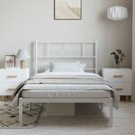 vidaXL Cadre de lit métal sans matelas et tête de lit blanc 100x200 cm