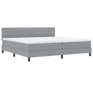 vidaXL Lit boxspring avec matelas Gris clair 200 x 200 cm tissu