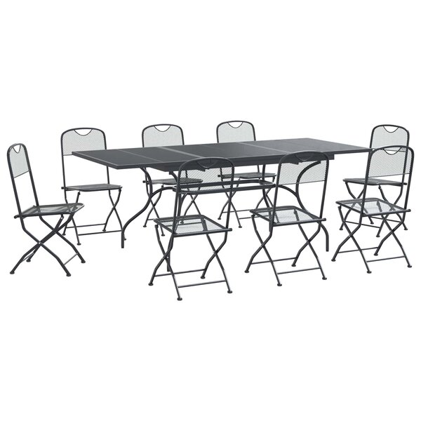 vidaXL Ensemble de salle à manger pour jardin 9 Pièces Anthracite