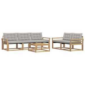 vidaXL Ensemble de canapés d'extérieur 6 Pièces Blanc et gris clair