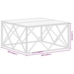 vidaXL Table basse argenté inox et bois de récupération massif