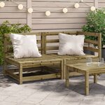 vidaXL Canapé de jardin 2 places bois de pin imprégné