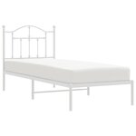 vidaXL Cadre de lit métal sans matelas avec tête de lit blanc 90x200cm