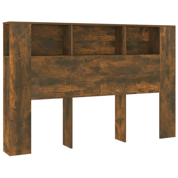 vidaXL Armoire de tête de lit chêne fumé 160x18 5x104 5 cm