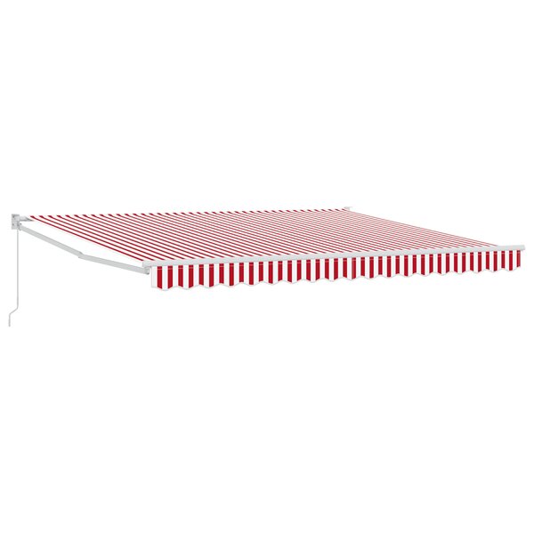 vidaXL Auvent rétractable manuel Rayure rouge et blanche 400x300 cm