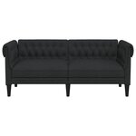 vidaXL Canapé Chesterfield 2 places noir tissu