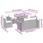 vidaXL Salon de jardin 9 Pièces avec coussins noir résine tressée