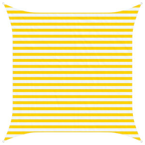 vidaXL Voile d'ombre Jaune et blanc 3 x 3 m 100   polyester Oxford
