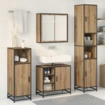 vidaXL Ensemble de mobilier de salle de bain 3 Pièces Chêne artisanal
