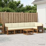 vidaXL Ensemble de canapés d'extérieur 7 pc Naturel et Crème Polyester