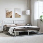 vidaXL Cadre de lit métal sans matelas et tête de lit blanc 183x213 cm