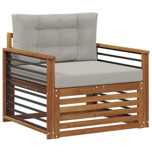 vidaXL Canapé d’extérieur Bois d'acacia massif et polyester
