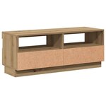 vidaXL Meuble TV avec lumières LED chêne artisanal bois d'ingénierie