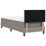 vidaXL Lit à ressorts avec matelas et lumière LED taupe 80x200 cm tissu