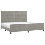 vidaXL Cadre de lit sans matelas gris clair 200x200 cm velours