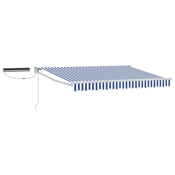 vidaXL Auvent rétractable électrique Bleu et Blanc 3 5 x 2 5 m