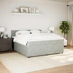 vidaXL Sommier à lattes de lit et matelas Gris clair 180x200cm Velours