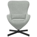 vidaXL Fauteuil œuf Gris clair Velours