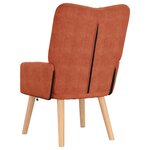 fauteuil relaxant vidaXL rouge orange en velours côtelé