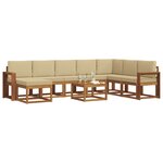 vidaXL Ensemble de canapés d'extérieur 9 Pièces Naturel et Beige