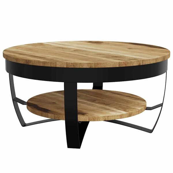 vidaXL Table basse Bois massif de manguier brut 65x32 cm