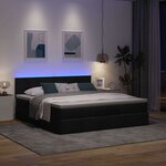 vidaXL Lit ottoman avec matelas et LED Noir 180x200cm tissu