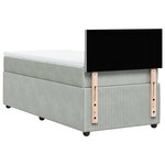 vidaXL Sommier à lattes de lit et matelas Gris clair 90x190 cm Velours
