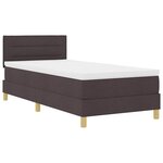 vidaXL Lit à ressort LED Marron foncé 80 x 200 cm tissu