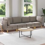 vidaXL Canapé modulaire avec rangement 4 Pièces Taupe Tissu