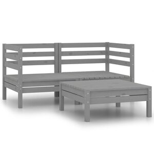Salon de jardin meuble d'extérieur ensemble de mobilier 3 pièces gris bois de pin massif 02_0016049