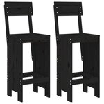 vidaXL Tabourets de bar lot de 2 noir 40x48 5x115 5 cm bois massif pin