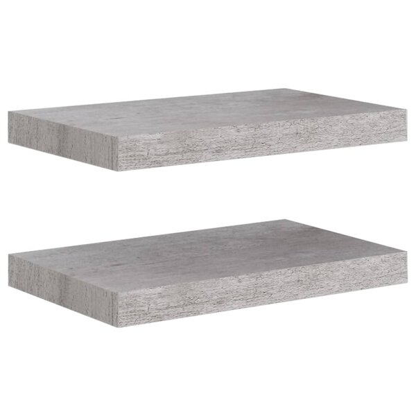 vidaXL Étagères murales flottantes 2 Pièces gris béton 40x23x3 8 cm MDF