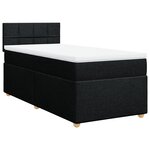 vidaXL Sommier à lattes de lit avec matelas noir simple tissu
