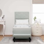 vidaXL Lit à ressorts avec matelas Gris clair 80 x 200 cm Velours