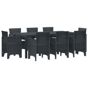 vidaXL Ensemble de salle à manger pour jardin 9 Pièces Anthracite
