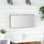 Cabinet de miroir de salle de bain vidaXL avec lumière LED Chêne fumé 80x37 cm