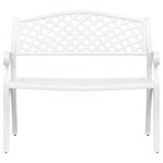 vidaXL Banc de jardin 102 cm aluminium coulé blanc